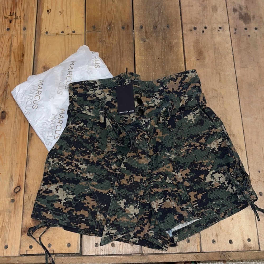 Marissa Webb camo shorts